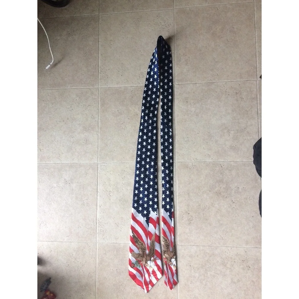 Patriotic Tie American Flag Bold Eagle